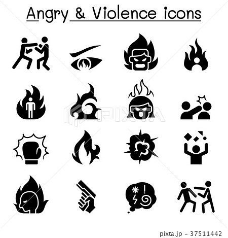 Angry & Violence icon set Angry & Violence icon set 37511442