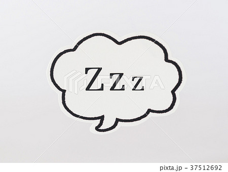 睡眠 居眠り Zzz 吹き出し 睡眠不足の写真素材