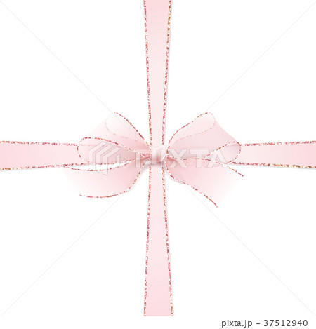 Pink realistic vector double cross gift bow Pink realistic vector double cross gift bow 37512940