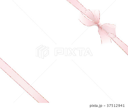 Two ribbons diagonally. Realistic vector gift bow Two ribbons diagonally. Realistic vector gift bow 37512941