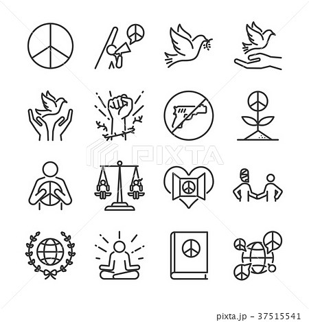 Human rights line icon set. 37515541
