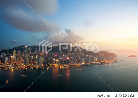 Hong Kong in Kowloon area skyline view. Hong Kong in Kowloon area skyline view. 37515932