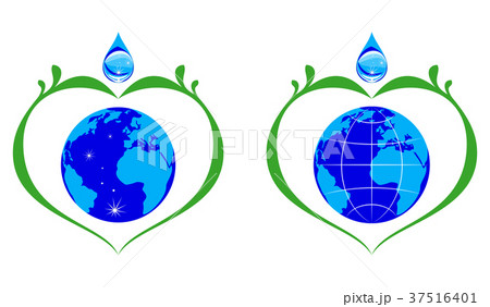 Water drop and blue earth globe. Water drop and blue earth globe. 37516401