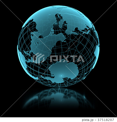 Blue shining transparent earth globe Blue shining transparent earth globe 37518207