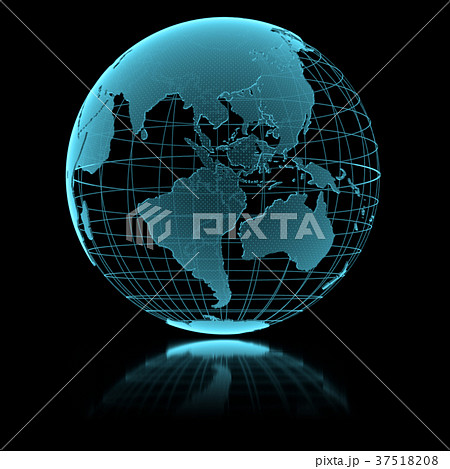 Blue shining transparent earth globe 37518208