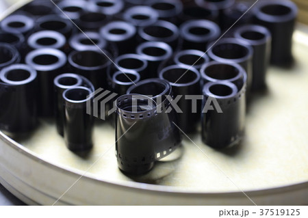 film archive negatives in a round metal can 37519125