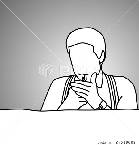 businessman lighting up his cigarette vector 37519688