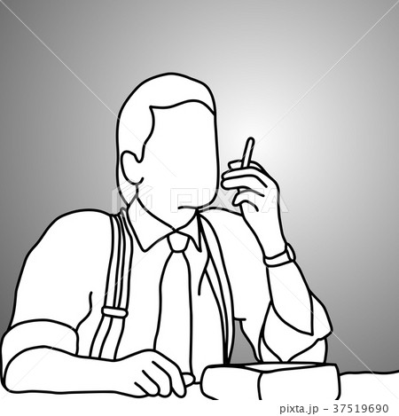 close-up businessman smoking cigarette 37519690