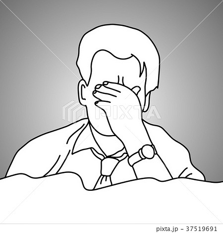 stressed businessman with hand on his face 37519691