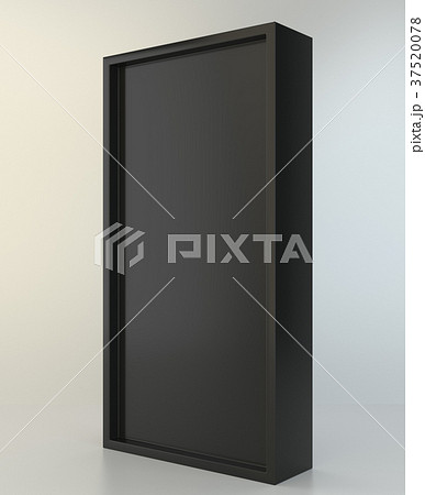 Blank black box in white light studio. 3d 37520078