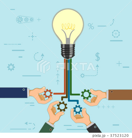 Businessman hold gears in hands Businessman hold gears in hands 37523120