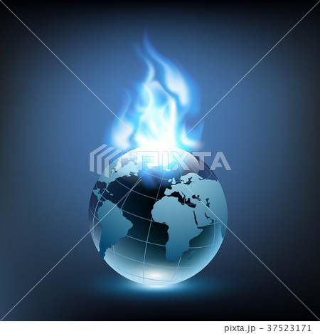 blue flame and planet earth blue flame and planet earth 37523171