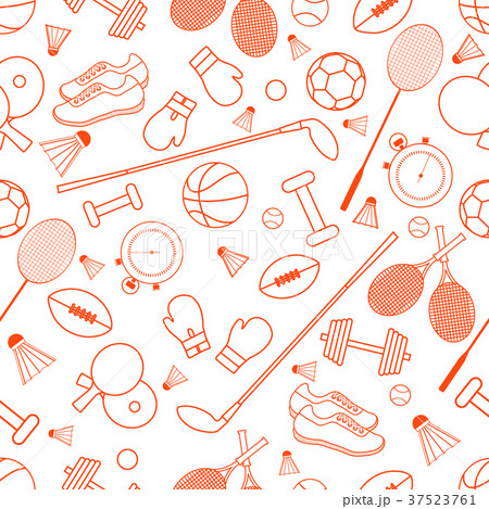 Seamless pattern on the sports theme sports and Seamless pattern on the sports theme sports and 37523761