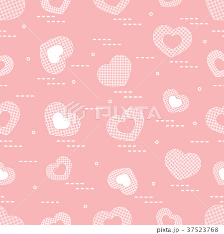 Cute seamless pattern with hearts in cell 37523768