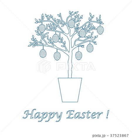 Easter eggs decorated tree 37523867