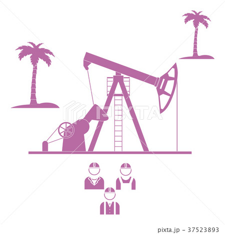 Stylized icon of the equipment for oil production 37523893