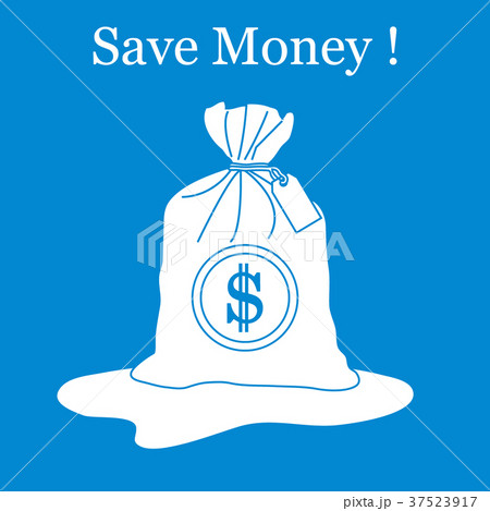 Stylized icon of a knotted bag with money Stylized icon of a knotted bag with money 37523917