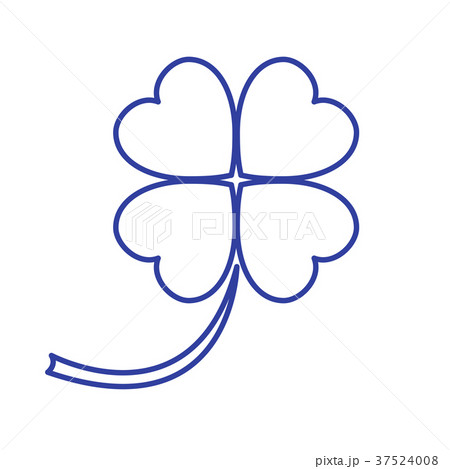 Stylized icon of a colored silhouette clover leave 37524008