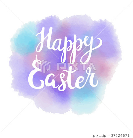 Happy Easter typographic lettering greeting card  37524671