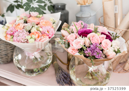 Few of beautiful luxury bouquet. Mixed flowers on Few of beautiful luxury bouquet. Mixed flowers on 37525399