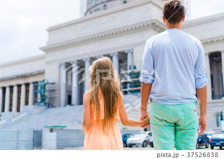 Tourist girl and father in popular area in Havana 37526838