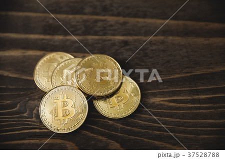 ビットコイン・木目 37528788