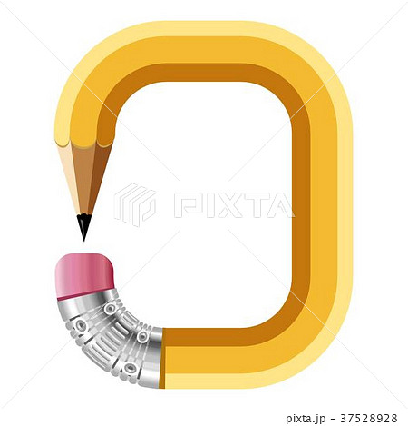 Number zero pencil icon, cartoon style 37528928