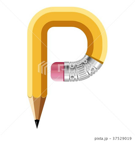 Letter p pencil icon, cartoon style Letter p pencil icon, cartoon style 37529019