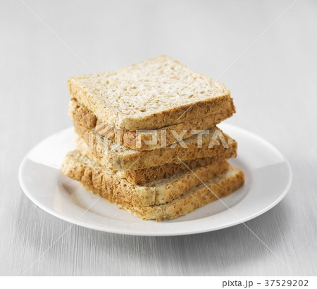 A stack of wholemeal toast 37529202
