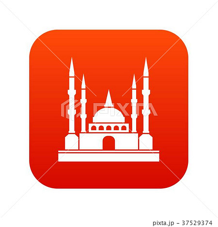 Mosque icon digital red 37529374