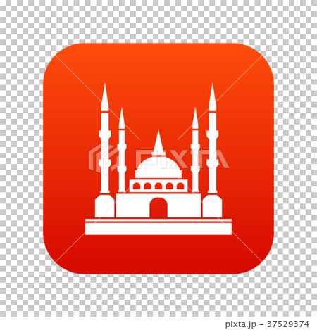 Mosque icon digital red 37529374