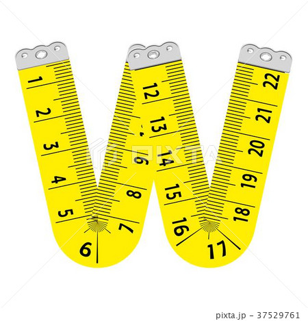Letter w ruler icon, cartoon style 37529761
