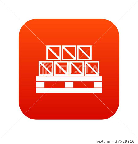 Boxes goods icon digital red 37529816