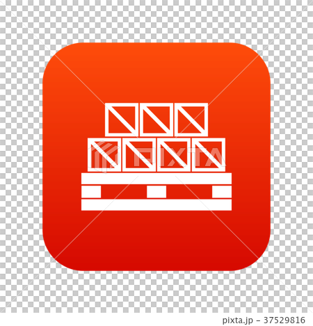 Boxes goods icon digital red 37529816
