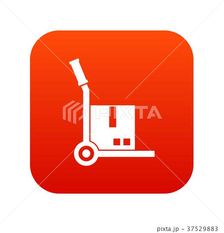 Truck with cargo icon digital red 37529883