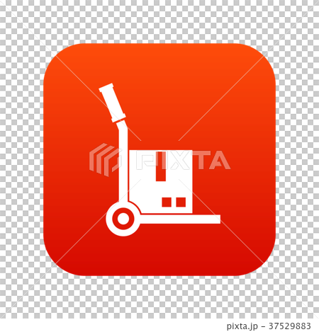 Truck with cargo icon digital red 37529883
