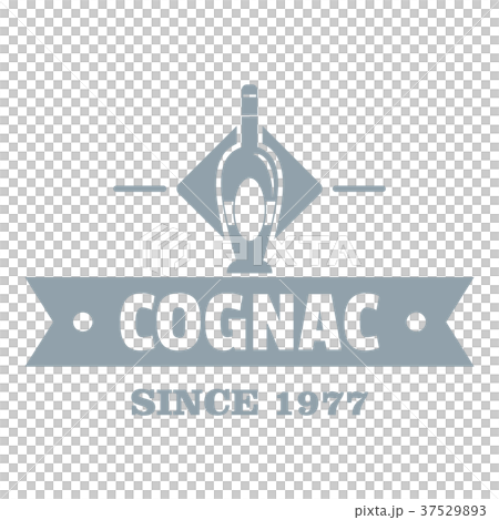 Bottle cognac logo, simple gray style 37529893