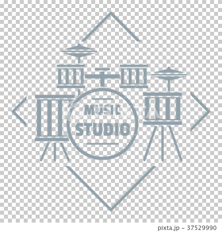 Instrument studio logo, simple gray style - Stock Illustration ...