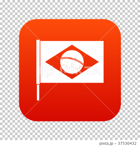 Flag of Brazil icon digital red Flag of Brazil icon digital red 37530432