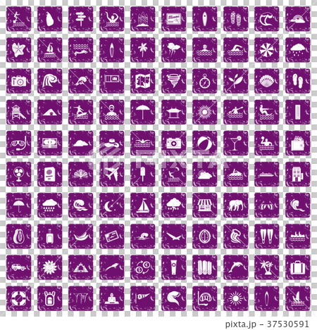 100 surfing icons set grunge purple 100 surfing icons set grunge purple 37530591
