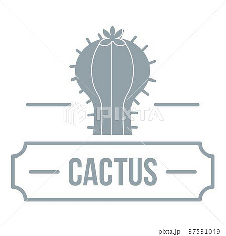 Decoration cactus logo, simple gray style 37531049