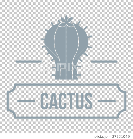 Decoration cactus logo, simple gray style 37531049