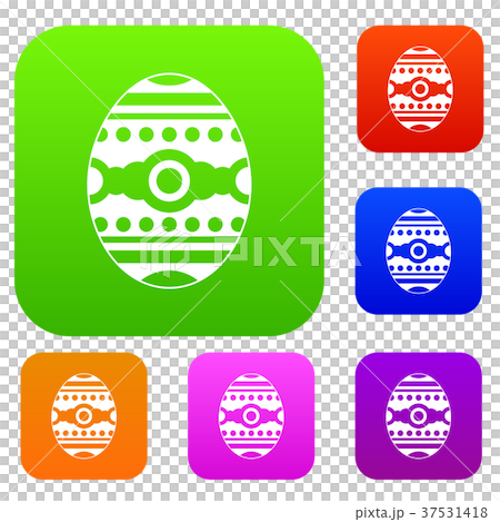 Beautiful easter egg set color collection 37531418