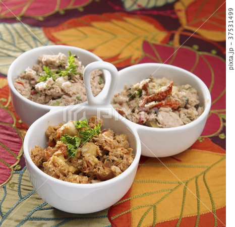 Three Types of Tuna Salad; Hawaiian, Sun Dried Tomato and Mediterranean Three Types of Tuna Salad; Hawaiian, Sun Dried Tomato and Mediterranean 37531499