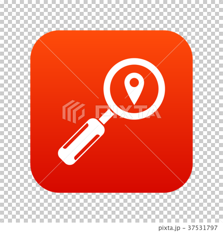 Magnifying glass and location icon digital red Magnifying glass and location icon digital red 37531797