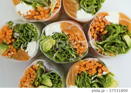 Salmon Rolls; From Above 37531800