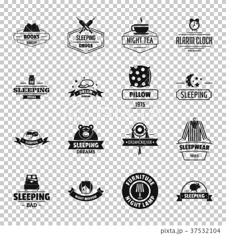 Sleep logo icons set, simple style - Stock Illustration [37532104] - PIXTA