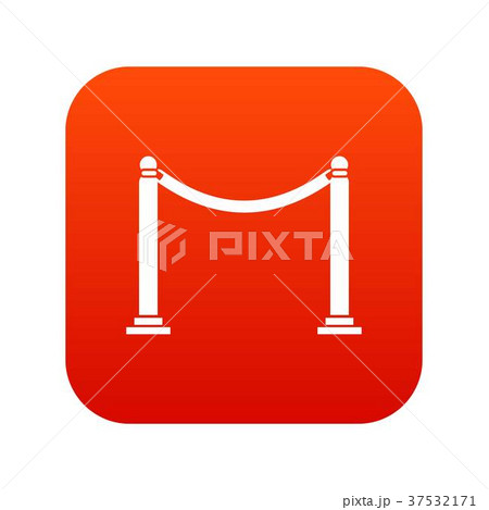 Decorative poles with tape icon digital red 37532171