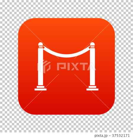 Decorative poles with tape icon digital red 37532171