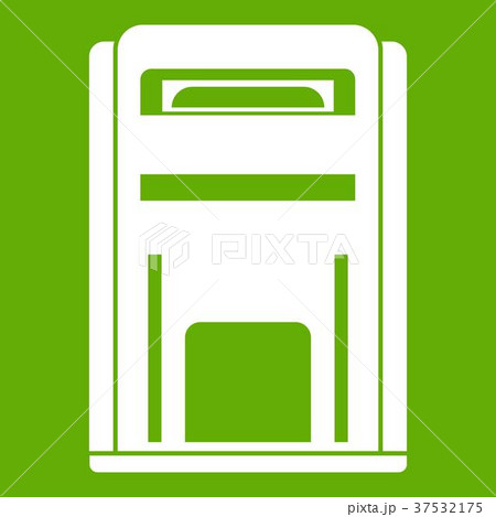 Square post box icon green Square post box icon green 37532175